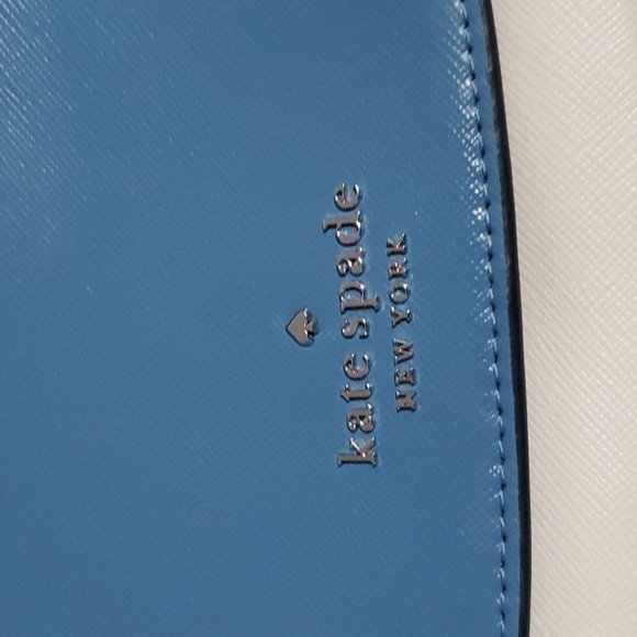 Kate Spade Crossbody Color Block Purse Blue & Cream - Picture 2 of 9